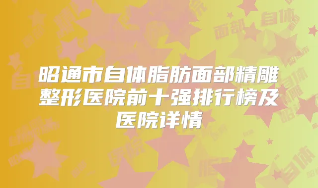 昭通市自体脂肪面部精雕整形医院前十强排行榜及医院详情