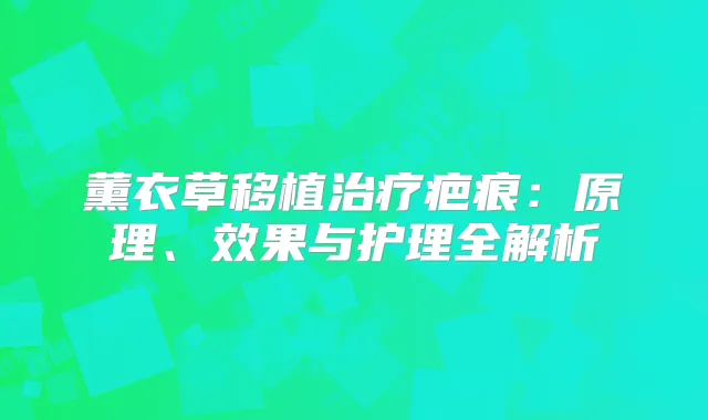 薰衣草移植疤痕：原理、效果与护理全解析