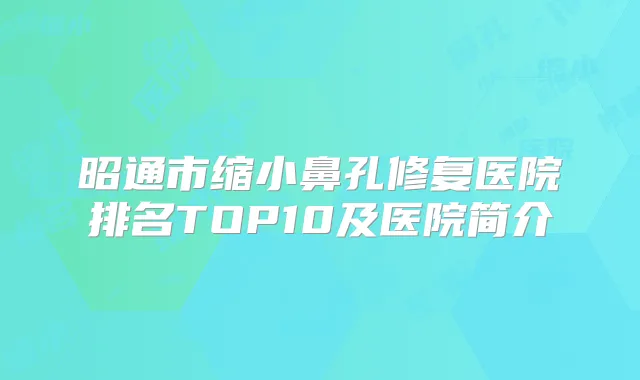 昭通市缩小鼻孔修复医院排名TOP10及医院简介