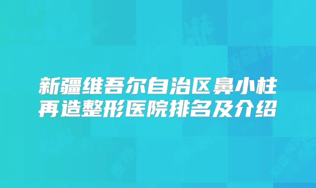 新疆维吾尔自治区鼻小柱再造整形医院排名及介绍