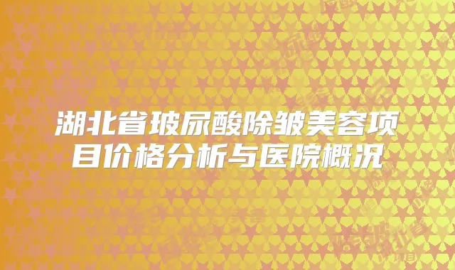 湖北省玻尿酸除皱美容项目价格分析与医院概况