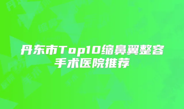 丹东市Top10缩鼻翼整容手术医院推荐